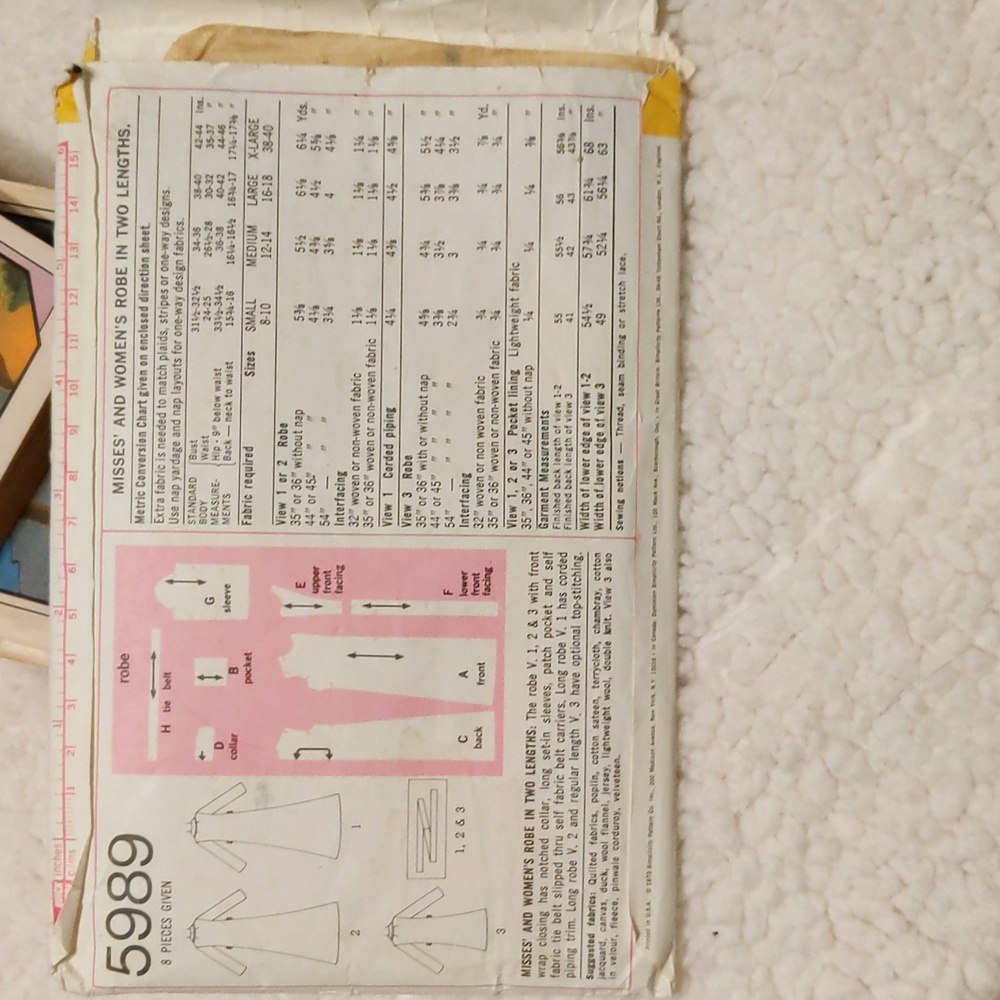 1973 Simplicity Robe pattern. - Picture 2 of 6